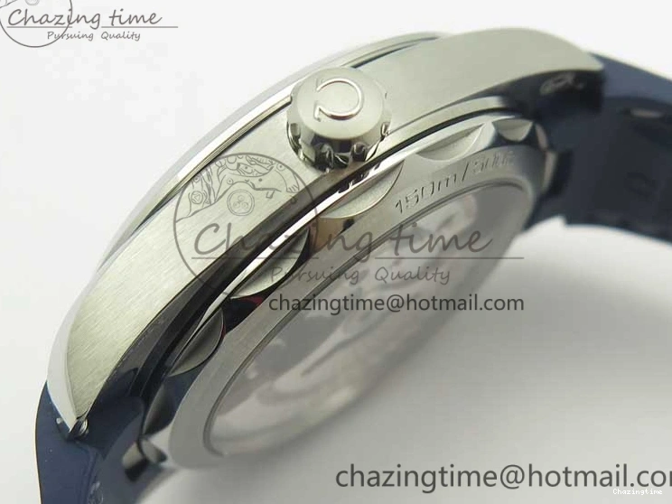 0501 Aqua Terra 150M Master Chronometers VSF 1:1 Best Edition Gray Dial Blue Hand on Blue Rubber Strap A8900 Super Clone HighQuality 8004